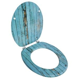 vidaXL Toilet Seat with MDF Lid Old Wood Design