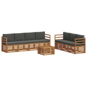 vidaXL Sofa Sets 8 pcs Natural and Anthracite Solid Acacia Wood