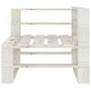 vidaXL Garden 2-Seater Pallet Sofa White Solid Pinewood