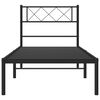 vidaXL Metal Bed Frame without Mattress with Headboard Black 107x203cm