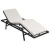 vidaXL Sun Lounger with Cushion Poly Rattan Black