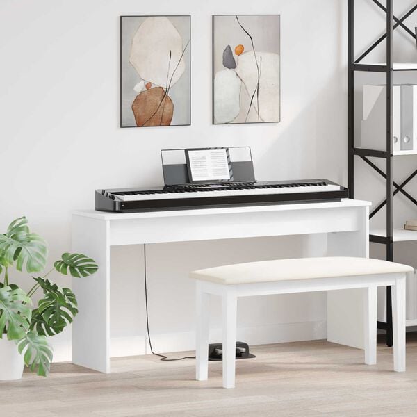 vidaXL Keyboard Stand White 130 x 32 x 64 cm Engineered Wood