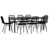 vidaXL 9 Piece Garden Dining Set Black Poly Rattan