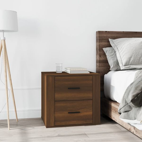 vidaXL Bedside Cabinet Brown Oak 50x39x47 cm