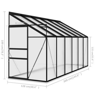 vidaXL Greenhouse Anthracite Aluminium 7.77 m³