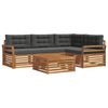 vidaXL Outdoor Sofa Set 5 pcs Natural and Anthracite