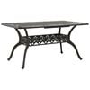 vidaXL Garden Table Bronze 150x90x72 cm Cast Aluminium