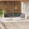 vidaXL 7 Piece Garden Lounge Set with Cushions White Solid Pinewood