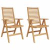 vidaXL Chair 2 pcs Brown Solid Teak Wood Convertible