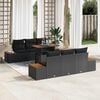 vidaXL Garden Sofa Set with Storage 7 pcs Black Poly rattan