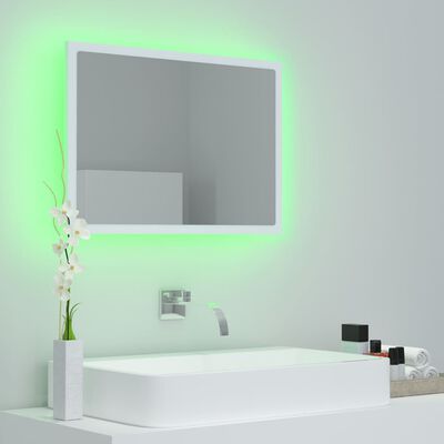 vidaXL LED Bathroom Mirror White 60x8.5x37 cm Acrylic