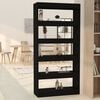 vidaXL Book Cabinet/Room Divider Black 80x30x166 cm Engineered Wood