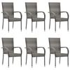 vidaXL 7 Piece Garden Dining Set Poly Rattan Grey