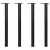 vidaXL Table Leg | Set of 4 | Black | Iron | 870 mm height | Adjustable Feet