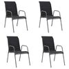 vidaXL Stackable Garden Chairs 4 pcs Steel and Textilene Black