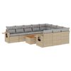 vidaXL 11 Piece Garden Sofa Set with Cushions Mix Beige Poly Rattan