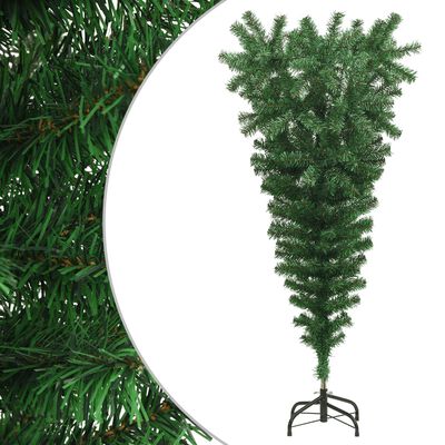 vidaXL Upside-down Artificial Christmas Tree with Stand Green 150 cm
