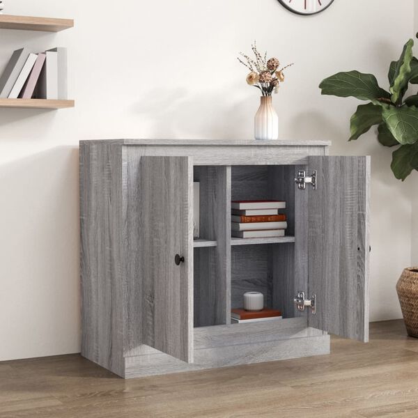 vidaXL Sideboard Grey Sonoma 70x35.5x67.5 cm Engineered Wood
