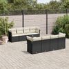 vidaXL 9 Piece Garden Sofa Set with Cushions Black Poly Rattan