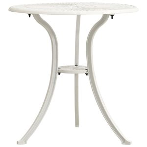 vidaXL Garden Table | White | Cast Aluminium | Medium | Durable | Garden Table