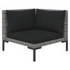 vidaXL 9 Piece Garden Lounge Set with Cushions Poly Rattan Dark Grey