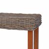 vidaXL Bench 110 cm Natural Kubu Rattan and Solid Mahogany Wood