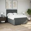 vidaXL Box Spring Bed with Mattress Dark Grey Double Fabric