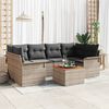 vidaXL Garden Sofa Set 7 pcs Grey Poly rattan