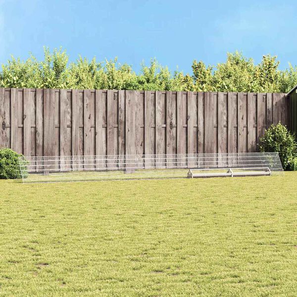 vidaXL Chicken Cage Silver 650 x 55 x 55 cm Galvanised Steel