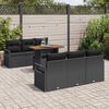 vidaXL Garden Sofa Set with Storage 7 pcs Black Poly rattan