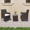 vidaXL 3 Piece Bistro Set Poly Rattan and Tempered Glass Brown
