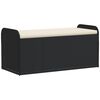 vidaXL Storage Bench with Cushion Black 115x51x52 cm Poly Rattan