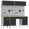vidaXL Work Cabinet Set with Drawer with Storage Manual 10 pcs Black