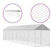 vidaXL Outdoor Dog Kennel with Roof Silver 2x14x2.5 m Galvanised Steel