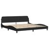 vidaXL Bed Frame without Mattress "Hvar" Black 180x200 cm King Fabric