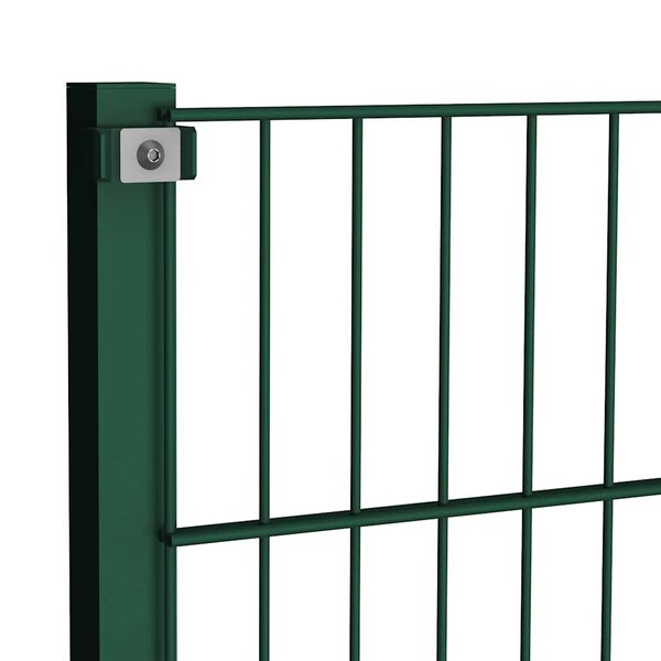 vidaXL Fence Panel with Posts Iron 1730x80 cm Green