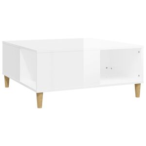 vidaXL Coffee Table High Gloss White 80x80x36.5 cm Engineered Wood