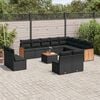vidaXL 13 Piece Garden Sofa Set with Cushions Black Poly Rattan