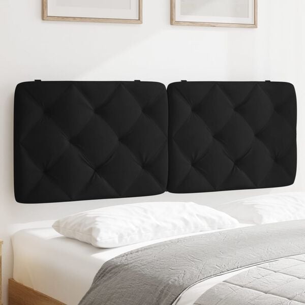 vidaXL Headboard Cushion Black 137 cm Double Velvet
