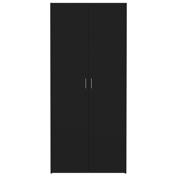 vidaXL Shoe Cabinet Black 80x35.5x180 cm Engineered Wood