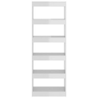 vidaXL Book Cabinet/Room Divider High Gloss White 60x30x166 cm Engineered Wood
