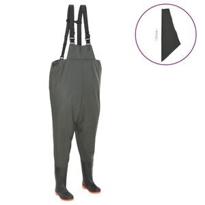 vidaXL Wading Pants with Boots Green Size 38