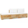 vidaXL 3 Piece Garden Lounge Set with Cushions Solid Teak Wood
