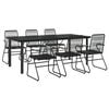 vidaXL 7 Piece Garden Dining Set Black PVC Rattan