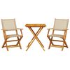 vidaXL 3 Piece Bistro Set Beige Poly Rattan and Solid Wood