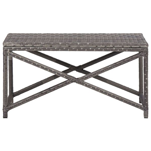 vidaXL Garden Bench 80 cm Poly Rattan Grey