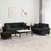 vidaXL 3 Piece Sofa Set with Pillows Black Velvet
