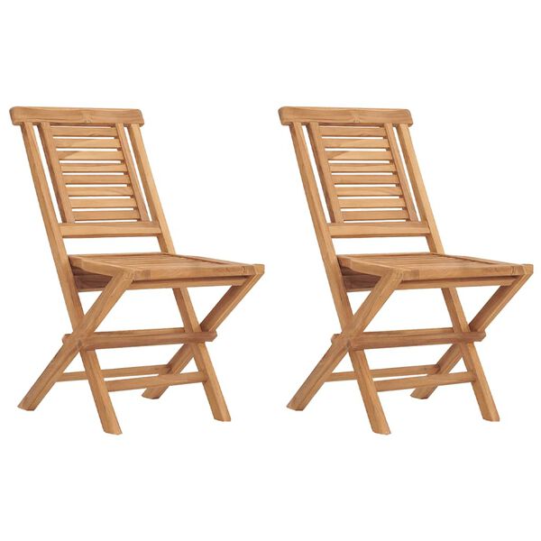 vidaXL Folding Garden Chairs 2 pcs 47x63x90 cm Solid Wood Teak
