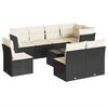 vidaXL 9 Piece Garden Sofa Set with Cushions Black Poly Rattan