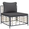 vidaXL 5 Piece Garden Lounge Set with Cushions Anthracite Poly Rattan